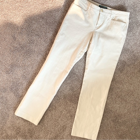 LRL Cream Adelle Cropped Ankle Pants - Picture 1 of 7